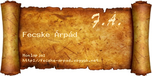 Fecske Árpád névjegykártya