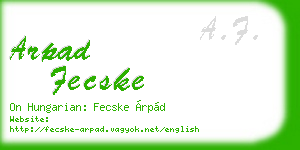arpad fecske business card